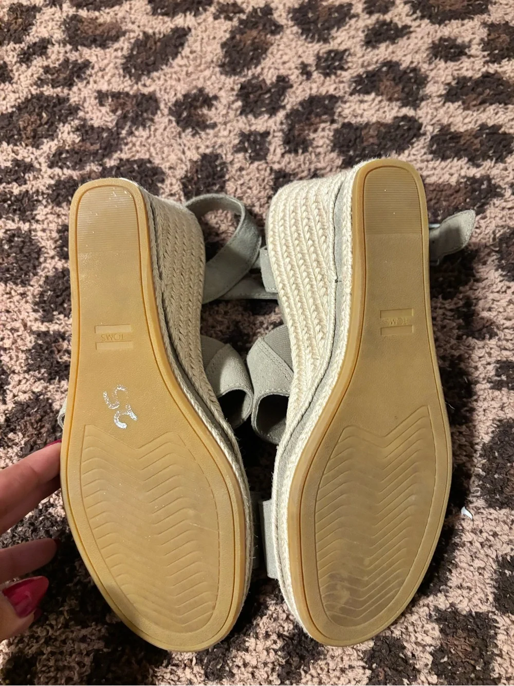 Toms Taupe/ Tab Suede Triple-Strap Ankle Buckle Espadrilles